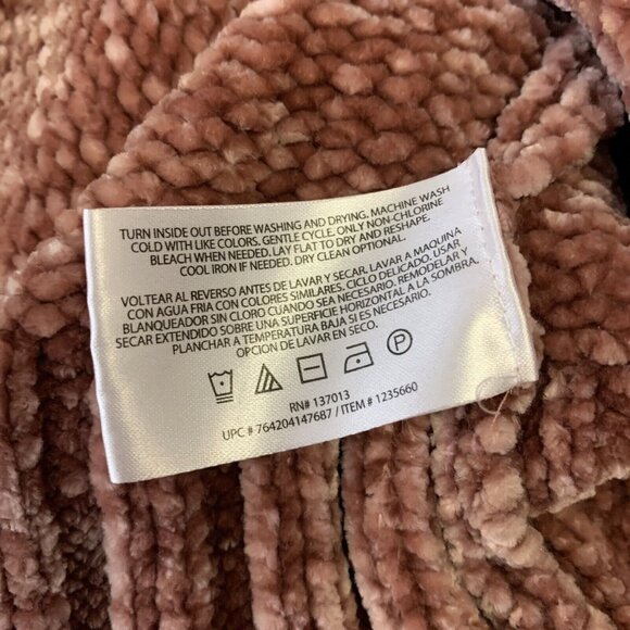 Orvis Size Small Sweater Chenille Dusty Rose Pink Long Sleeved Knit Pullover - Picture 4 of 5